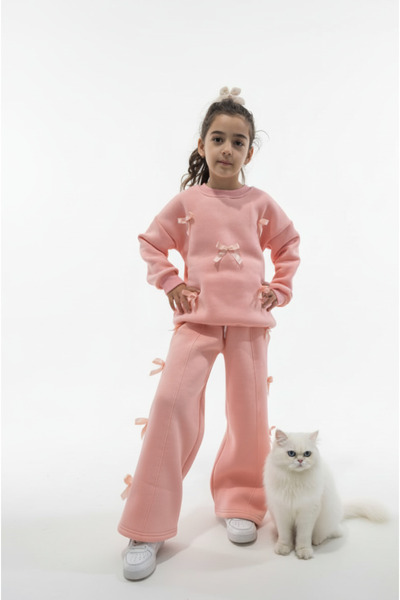 jeliboomkidswear طقم رياضي للفتيات من جيلي بوم - 3 خيوط مزخرفة