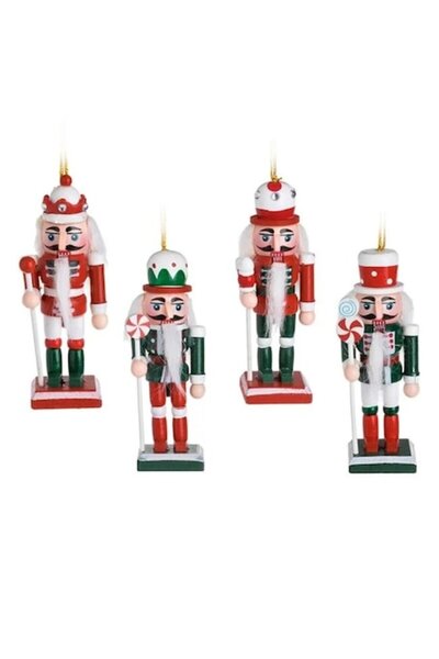 ANTBRO Ornamente pentru brad de Crăciun - set de 4 figurine soldați, roșu/ver...