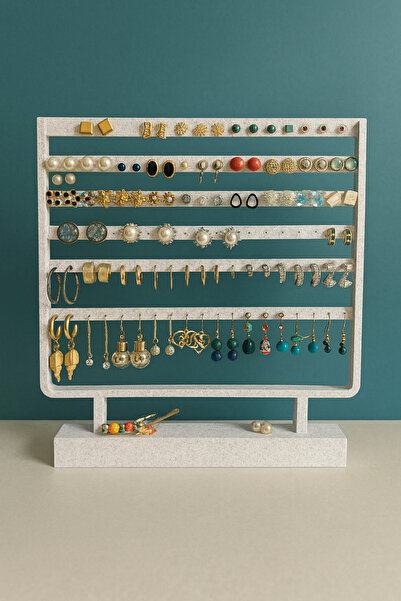 PUREYSMA Granite Color Earring Organizer – Jewelry Organizer Stand |   Modern Desktop Accessory 25X27X3 cm