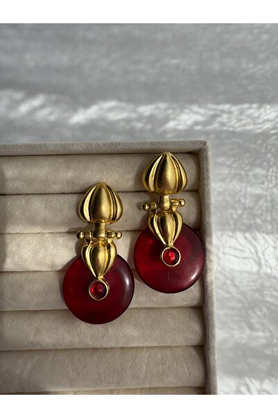 BERFACCESSORIES أقراط متدلية حمراء