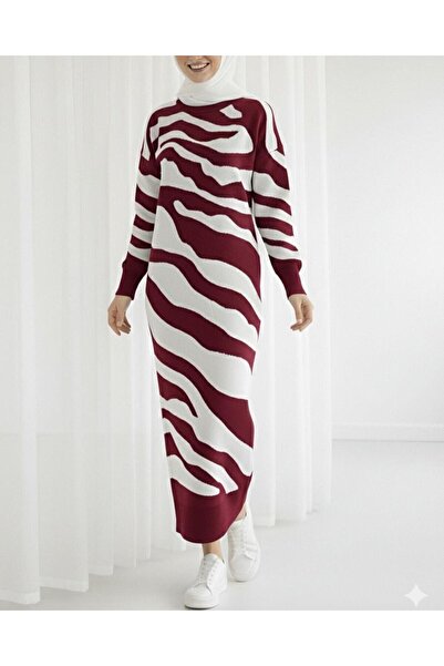 MM Mac Moda Slit Patterned Knitwear Dress