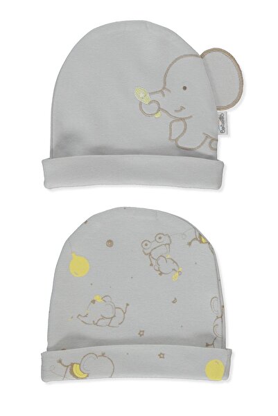 Bebetto Interlock Hat 2-Piece (Little Elephant) Gray