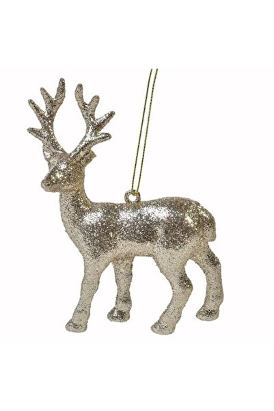 ANTBRO ® Μπεζ Στολίδι Χριστουγεννιάτικου Δέντρου με Γκλίτερ σε σχήμα Ελαφιού,...