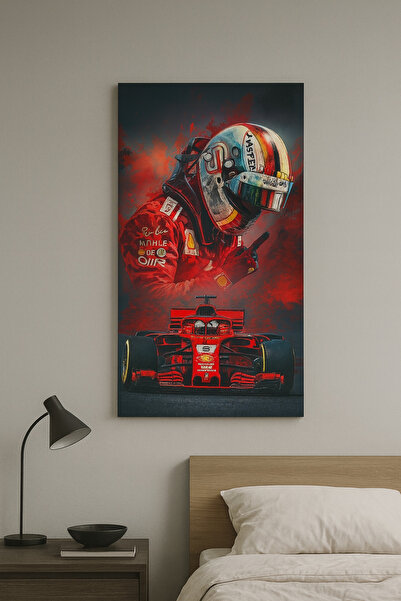BLT DİZAYN Tablou din sticlă tematică cu mașini de curse de formule roșii – Design cu pasiune pentru viteze și adrenalină