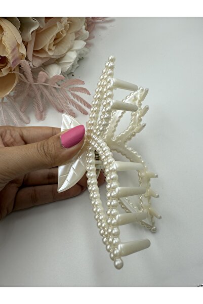 PONÇİK ACCESSORİES Women's Pearl Butterfly Model Large Size Latch Buckle