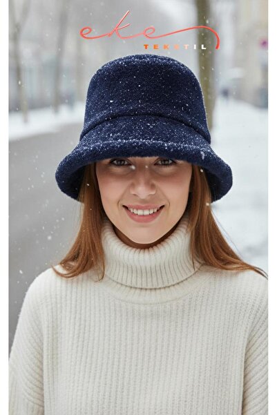 Eke Tekstil ΓΥΝΑΙΚΕΙΟ ΛΟΥΤΡΙΝΟ ΚΑΠΕΛΟ ΣΤΥΛ ΜΠΟΥΚΕΤΟ ΣΕ ΣΚΟΥΡΟ ΜΠΛΕ ΧΡΩΜΑ