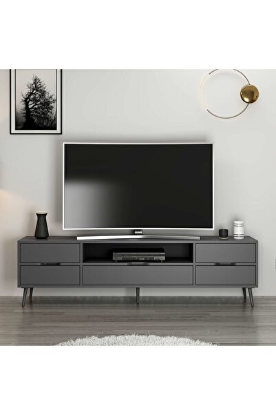 Minar Elina Ayaklı Tv Ünitesi - Antrasit/Antrasit