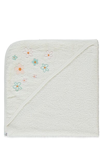Bebetto Hooded Towel (Flowers) Ecru