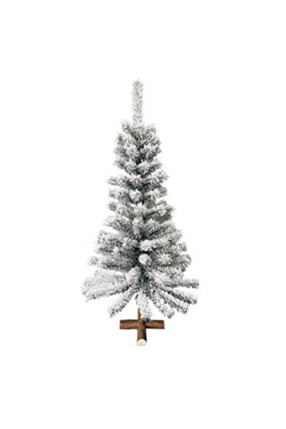 Jumbo Snowy Artificial Christmas Tree with Wooden Base & 120 Branches - 120 cm