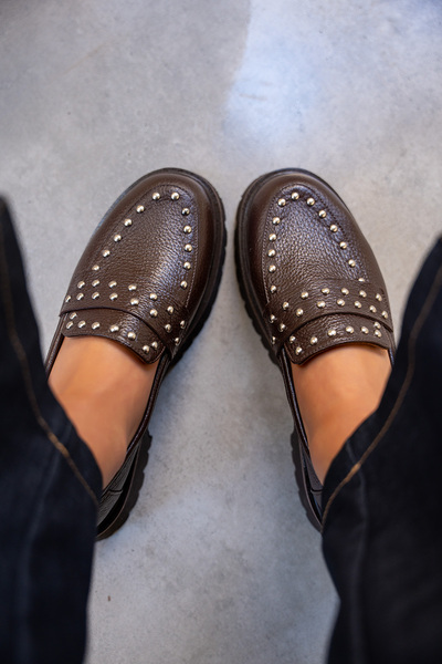 LAMİNTA Sorley Bitter Brown Trock Genuine Leather Women's Loafer