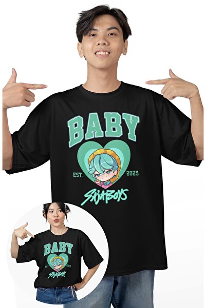 Fuddy Moda تي شيرت كبير الحجم للأطفال مطبوع عليه كتابات، تي شيرت للأطفال بتصم...