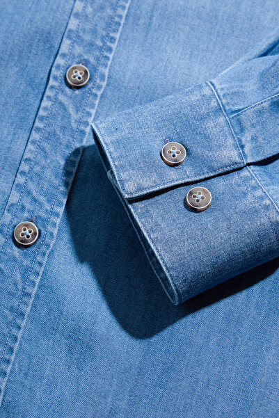 W Collection MAVİ LİYOSEL GÖMLEK