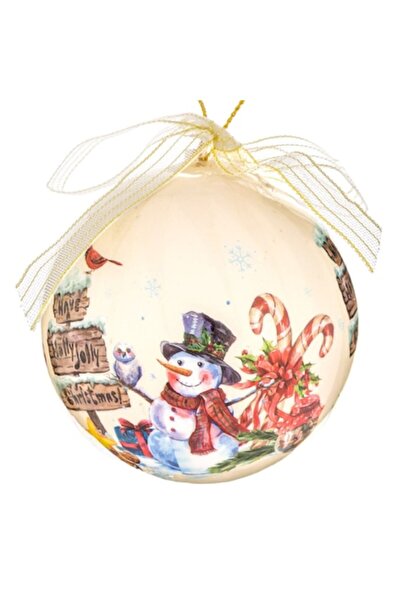 ANTBRO Glob de Crăciun, om de zăpadă, South Perfect Decor, 8 cm