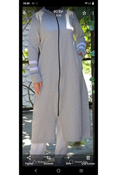 Butik Penye kumaş spor uzun fermuarlı kap