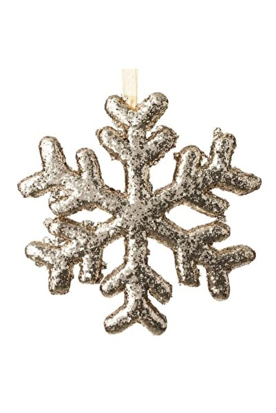 ANTBRO ® Ornament de Crăciun pentru brad - fulg de zăpadă din spumă bej cu sc...