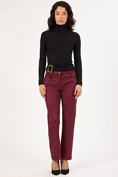 FEVER Havuç kesim likralı süet pantolon