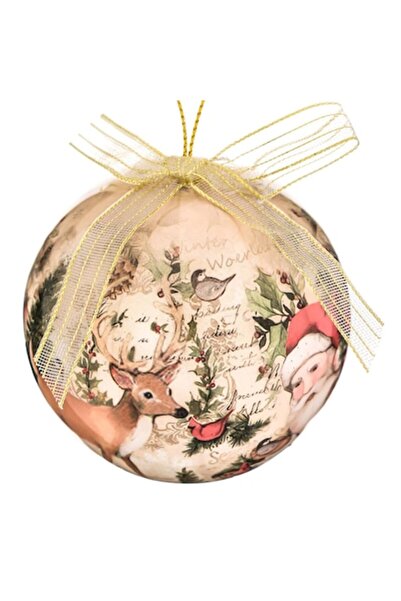 ANTBRO Glob decorativ de Crăciun cu Moș Crăciun, South Perfect Decor, 8 cm