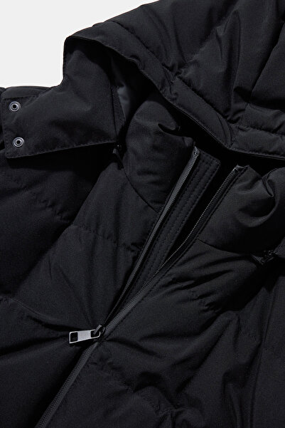 W Collection KAPUŞONLU SİYAH MONT