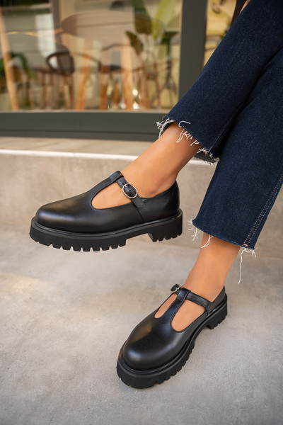 LAMİNTA Rikos Чорні класичні жіночі туфлі з натуральної шкіри