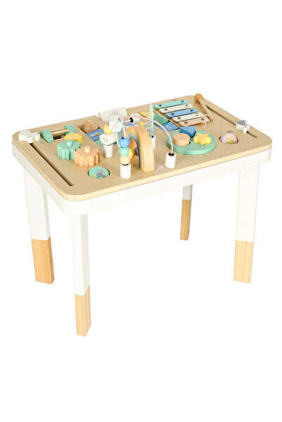 Lulilo Masuta interactiva din lemn LUDO mint – sortator, xilofon si jocuri educative