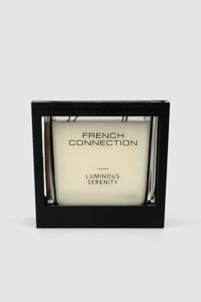 French Connection Black Wooden surround Luminous Serenity Candle 480G
