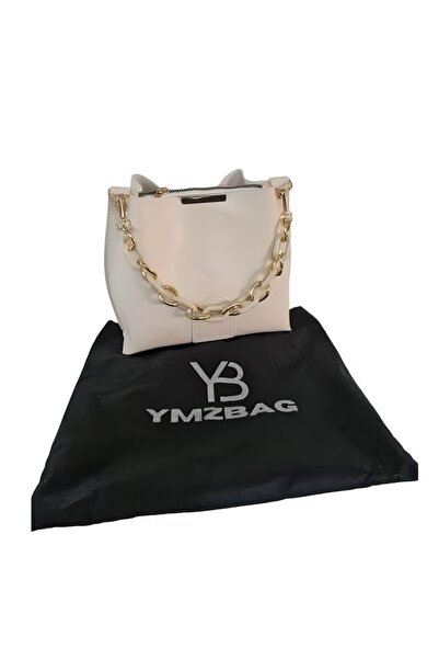 YMZBAG Krem 3-Compartment Handbag and Shoulder Bag with Chain Accessories