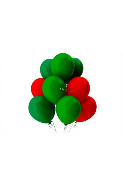 İSTOÇ PARTİ Light Green-Red-Dark Green Pastel Soft Balloon 20 Pieces