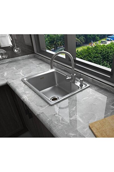 topbazar Kitchen Sticker Film, Self-Adhesive Sticker for Countertops and Furniture, Grey, 60 x 300 cm