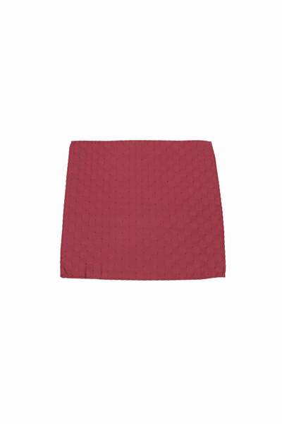 6AM Ceremony Red pocket square with small blue dots