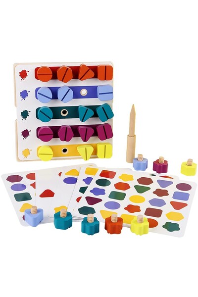 buz Joc educativ Montessori - Potrivirea și sortarea formelor geometrice, mul...