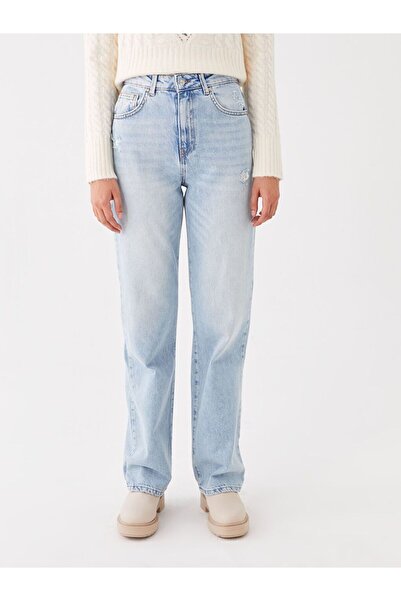 LC Waikiki Yüksek Bel Straight Fit Kadın Jean Pantolon