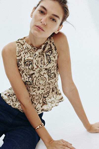 H&M Büzgülü Kolsuz Üst