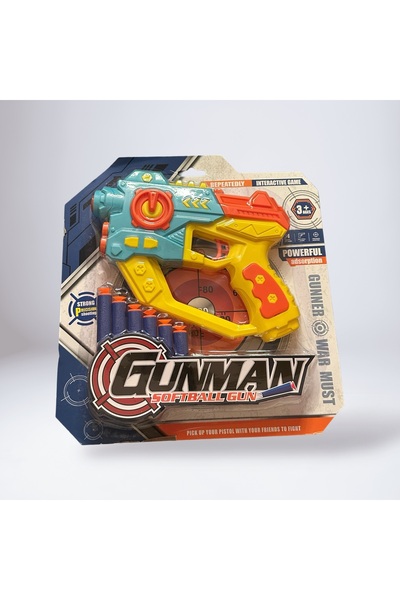 Universul Jucăriilor Soft Dart Toy Gun – Interactive Play for Kids 3+ (Yellow/Blue)