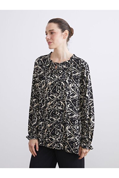 LC Waikiki Lcw Grace Tie Neck Patterned Blouse