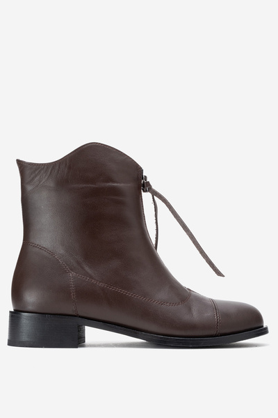 Dericlub حذاء نسائي بكعب مسطح بسحّاب من الجلد الطبيعي RC 323