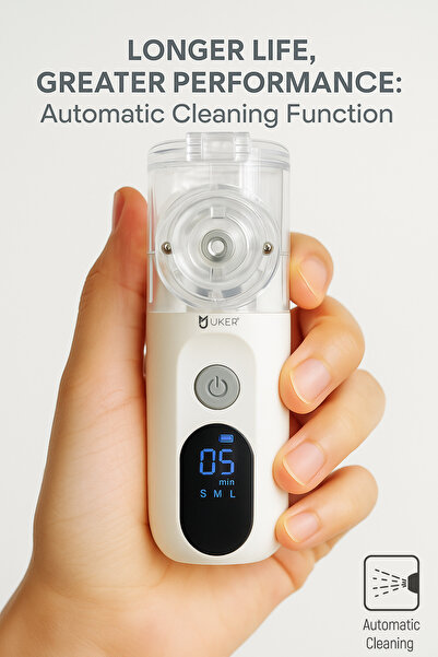 UKER Sessiz Şarjlı Dijital Mesh Nebulizer | CE TÜV Belgeli, ÜTS Kayıtlı, Çocuk-Yetişkin