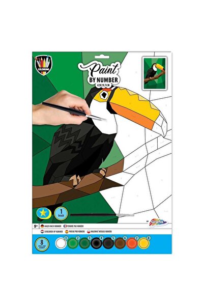 GRAFİX Set pictură după numere 42x29,7 cm, 8 culori, Grafix, Tucan