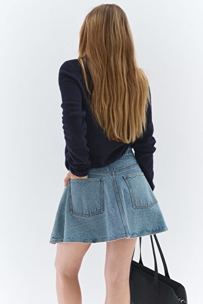 H&M Kloş Kot Mini Etek
