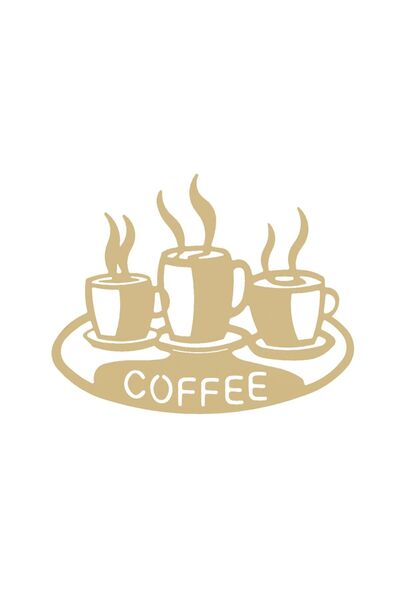 buz Μεταλλική διακόσμηση τοίχου, σχέδιο "Καφές", 50 x 40 εκ., χρυσό