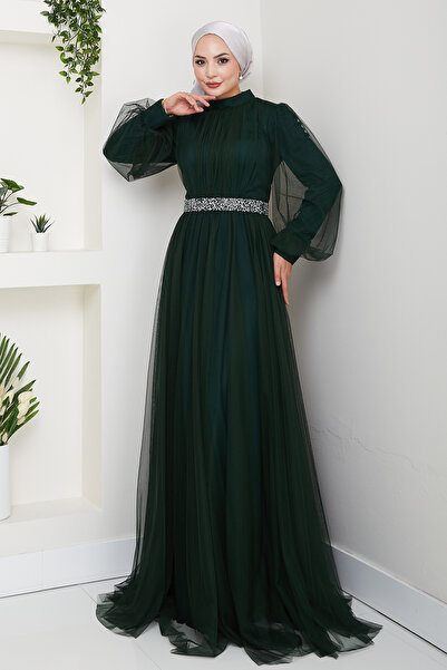 Raika Moda Taş Detaylı Büyük Beden Tesettür Abiye Alya