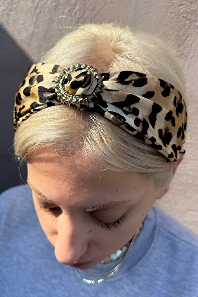 TAKIŞTIR Brown and Black Leopard Patterned Crown