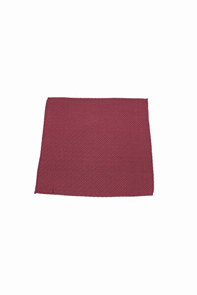6AM Ceremony Red pocket square with geometric micro print