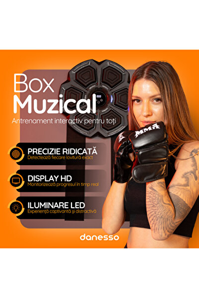 DANESSO Tinta lovituri Box, Danesso®, Conexiune Bluetooth, Pentru Copii si Adulti, Manusi Incluse
