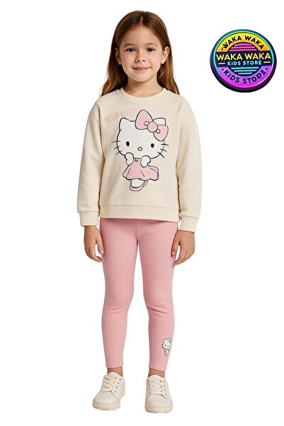 ww waka waka kids store Hello Kitty Printed Girls' Sweatshirt and Leggings Set