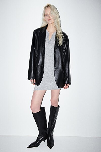 H&M İnce Triko Polo Elbise