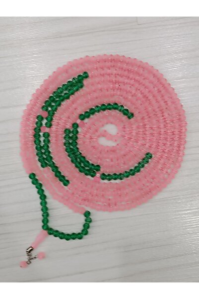 Bayraktar 500 Luxury Tesbi̇h (Prayer Beads) Pink Color (Pink-Green)