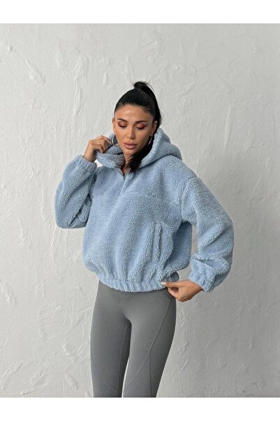 ALVOR Βελούδινο φούτερ με κουκούλα