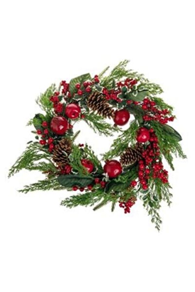 UnderShop Coroană decorativă de Crăciun cu fructe de pădure, mere, rodii, conuri Ø70 cm