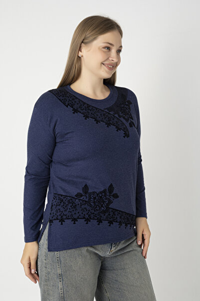 Orly More Bluză din țesătură de viscoză de iarnă, cu imprimeu, din bumbac pieptănat