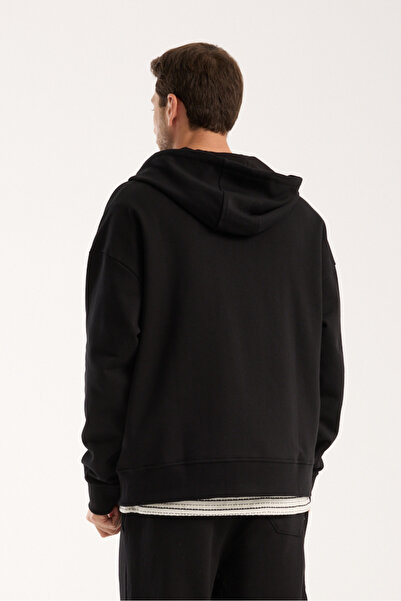 Store 100% Cotton Men's Oversized Zippered Hooded Sweatshirt |   Loose Cut Hoodie